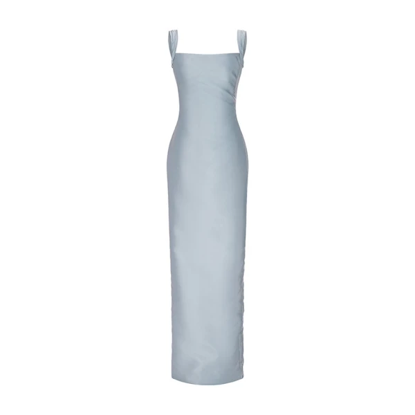 Marmar Halim Straped Sleeve Mikado Gown With Detachable Tail Gowns