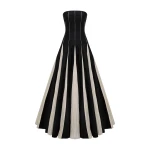 Marmar Halim Strapless A-Line Taffeta Dress With Piping Pleated Detail Dresses