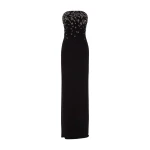 Marmar Halim Strapless Crepe Gown With Front Embroidery Gowns