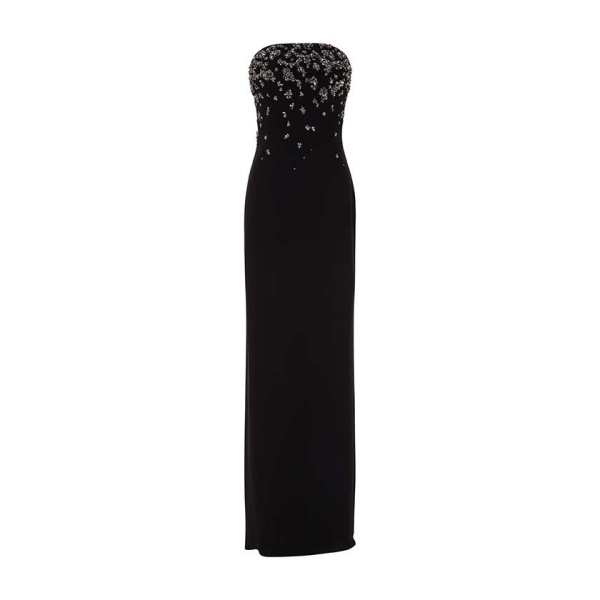 Marmar Halim Strapless Crepe Gown With Front Embroidery Gowns