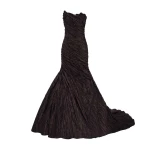 Marmar Halim Strapless Crush Taffeta Gown With Draped Tail Gowns
