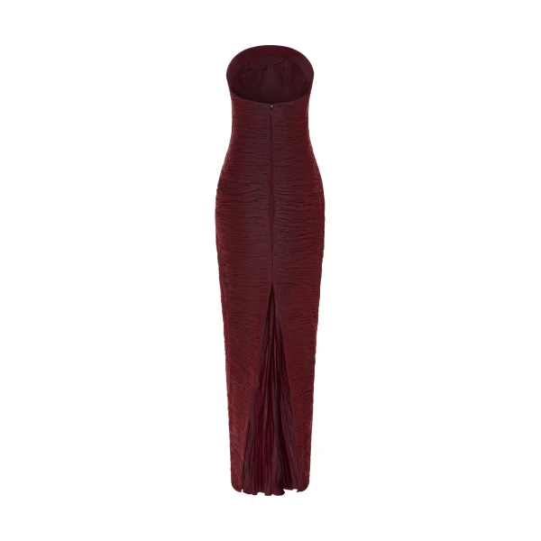 Marmar Halim Strapless Pleated Straight Gown Gowns