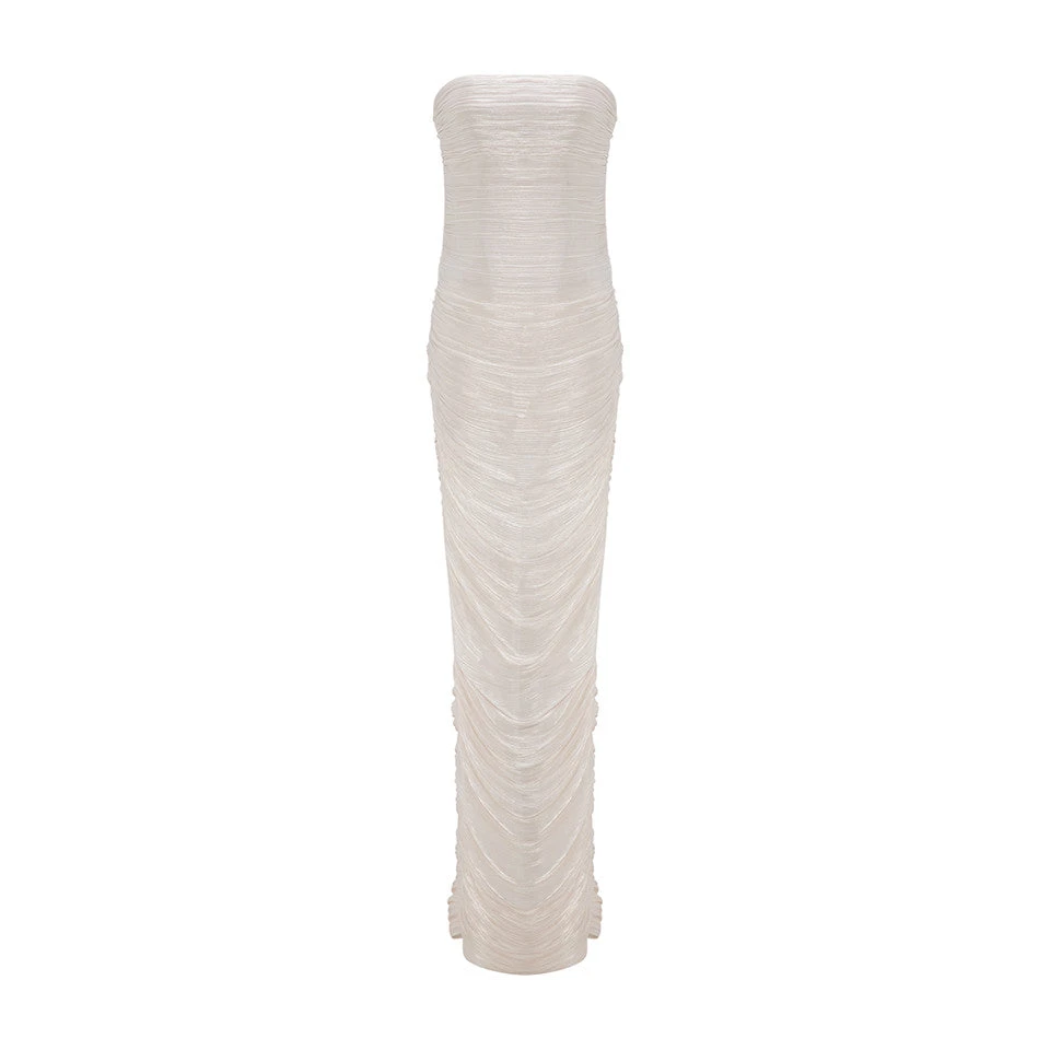 Marmar Halim Strapless Silk Roseya Pleated Dress Dresses Marmar Halim Strapless Silk Roseya Pleated Dress Dresses