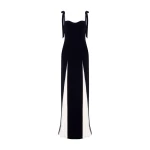 Marmar Halim Sweetheart Neckline Crepe Gown With Cutout Slit And Hand-Pleated Crepe Underlay Gowns
