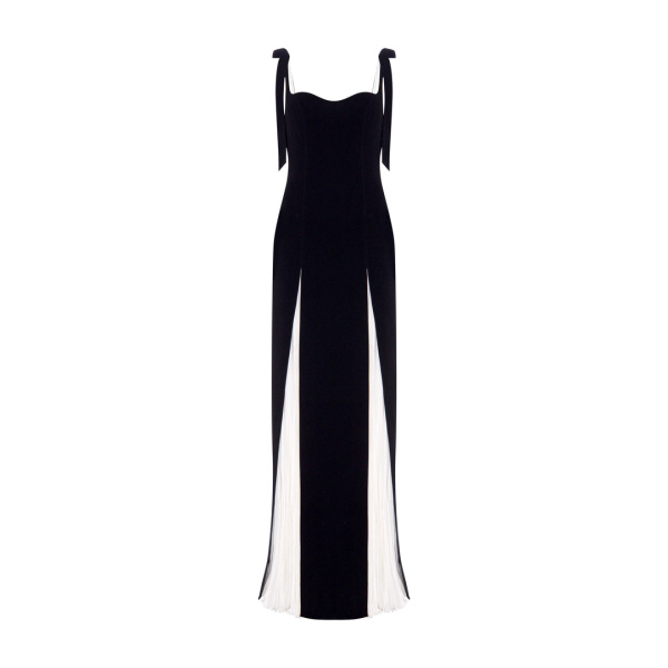 Marmar Halim Sweetheart Neckline Crepe Gown With Cutout Slit And Hand-Pleated Crepe Underlay Gowns