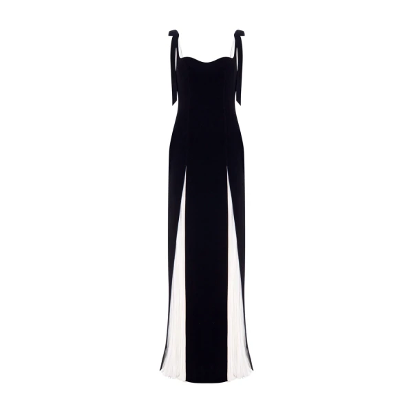 Marmar Halim Sweetheart Neckline Crepe Gown With Cutout Slit And Hand-Pleated Crepe Underlay Gowns