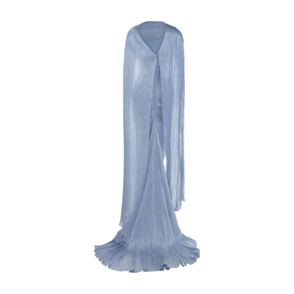 Marmar Halim Tatiana - Strapless Pleated Silk Gown With Slit