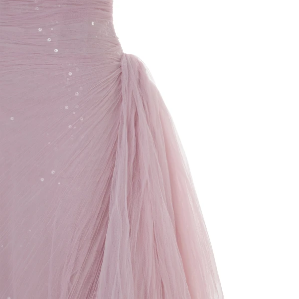 Marmar Halim Yamara - Strapless Pleated Tulle Gown With Draped Overskirt Gowns