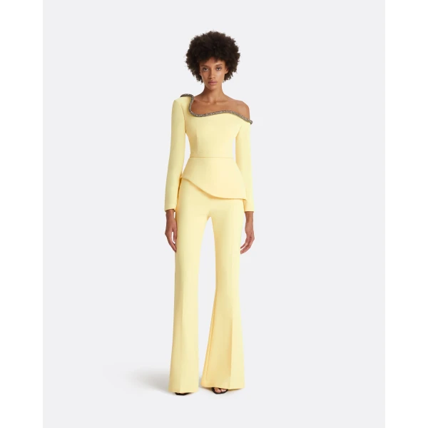 Safiyaa Aime Pale Yellow Top, view 2