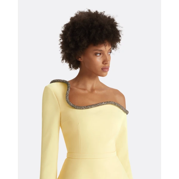 Safiyaa Aime Pale Yellow Top, view 4