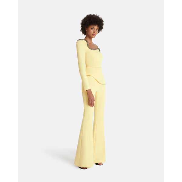 Safiyaa Aime Pale Yellow Top, view 5