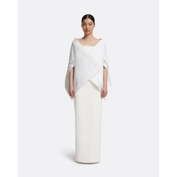 Safiyaa Akari Harness in Porcelain with Crystal Top, view 2