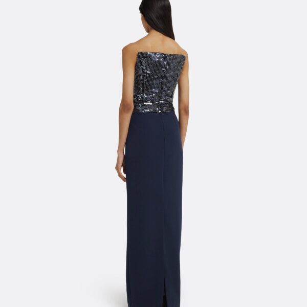Amory Long Dress in Navy & Silver on Maritime Blue - Image 3