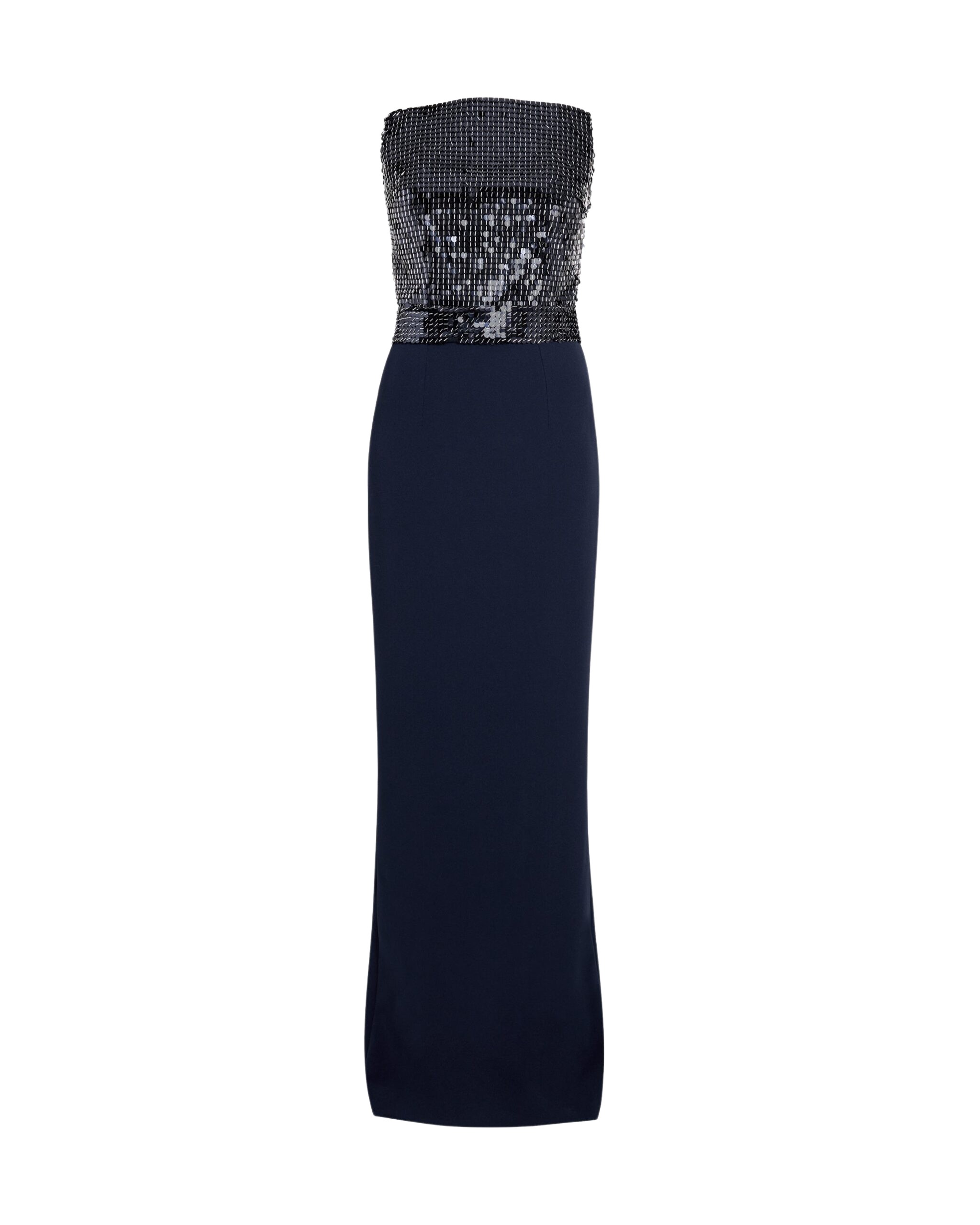 Safiyaa-Amory-Long-Dress-in-Navy-Silver-on-Maritime-Blue-Coveti-scaled27981_nobg Amory Long Dress in Navy & Silver on Maritime Blue - Image 1