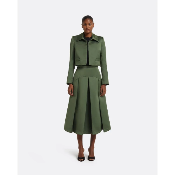 Safiyaa Archie Skirt in Moss Green, view 2