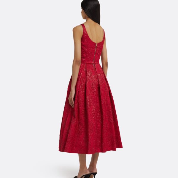 Asher Midi Dress in Crimson - Image 3
