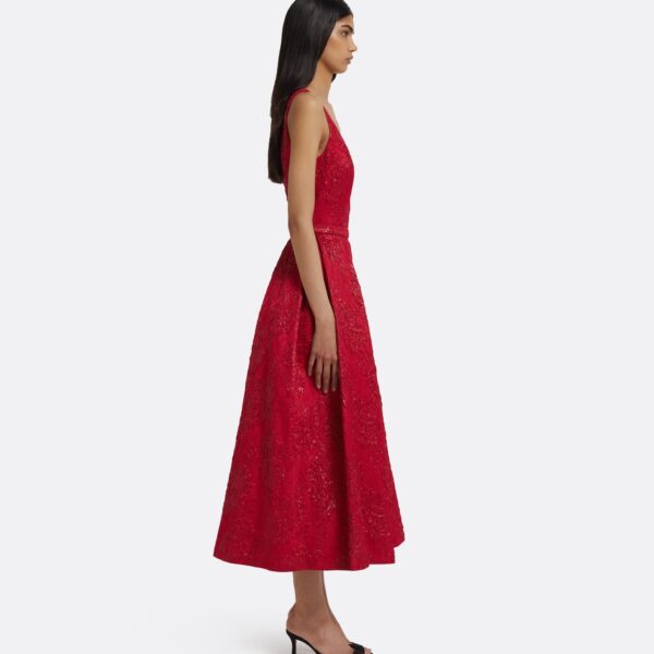 Asher Midi Dress in Crimson - Image 5