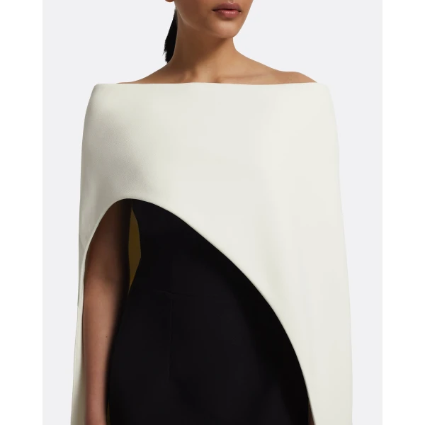 Safiyaa Azrael Long Dress & Maddox Harness in Ivory & Black, view 4