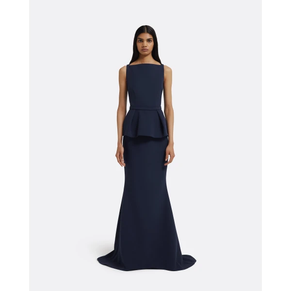 Safiyaa Carter Long Dress in Maritime Blue, view 2