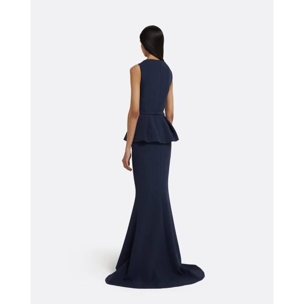 Safiyaa Carter Long Dress in Maritime Blue, view 3