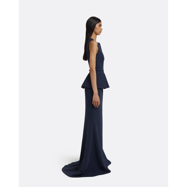 Safiyaa Carter Long Dress in Maritime Blue, view 5