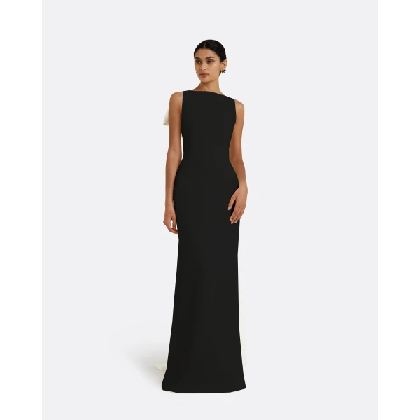 Safiyaa Celestia Black Long Dress, view 3