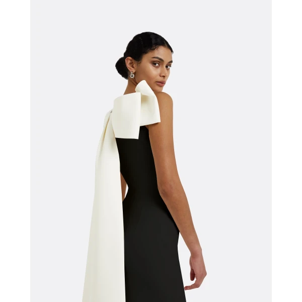 Safiyaa Celestia Black Long Dress, view 4
