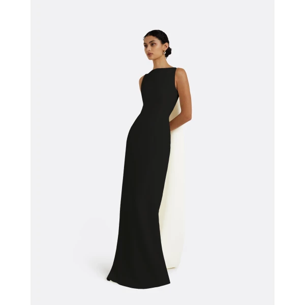 Safiyaa Celestia Black Long Dress, view 5
