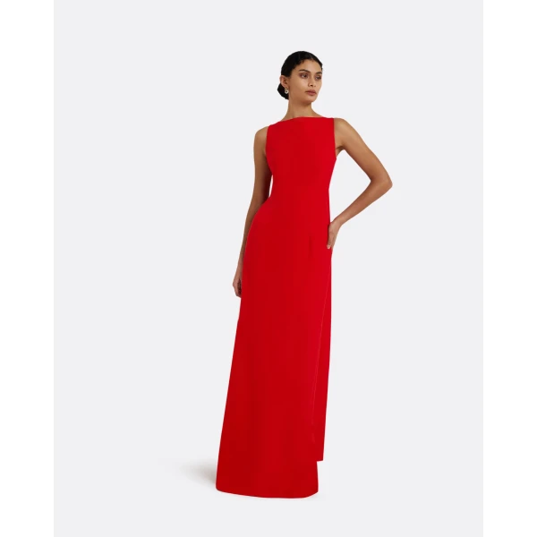 Safiyaa Celestia Cherry Red Long Dress, view 2