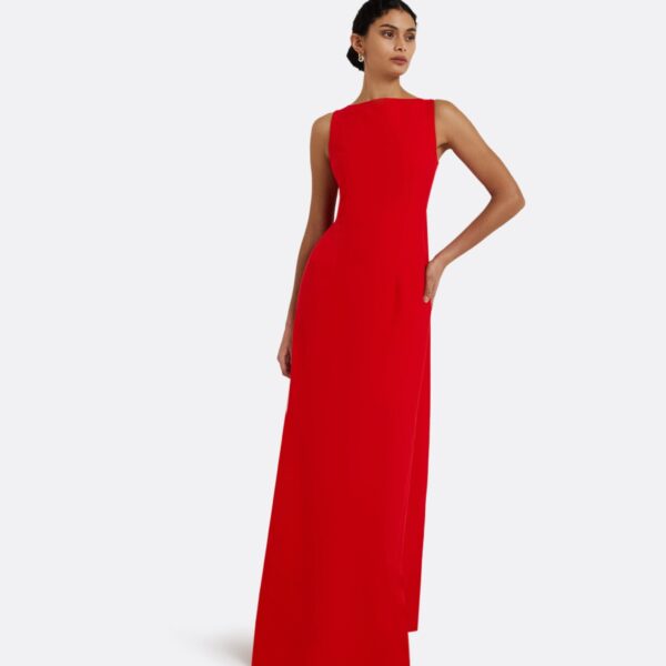 Celestia Cherry Red Long Dress - Image 2