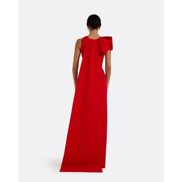Safiyaa Celestia Cherry Red Long Dress, view 3