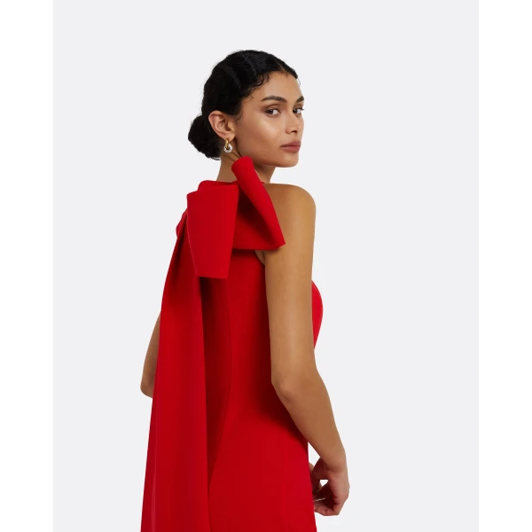 Safiyaa Celestia Cherry Red Long Dress, view 4