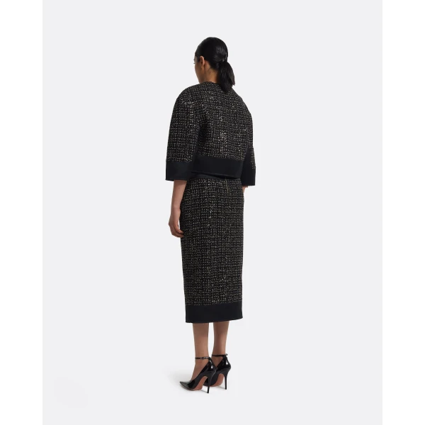 Safiyaa Chaya Jacket in Black on Black & Gold, view 4