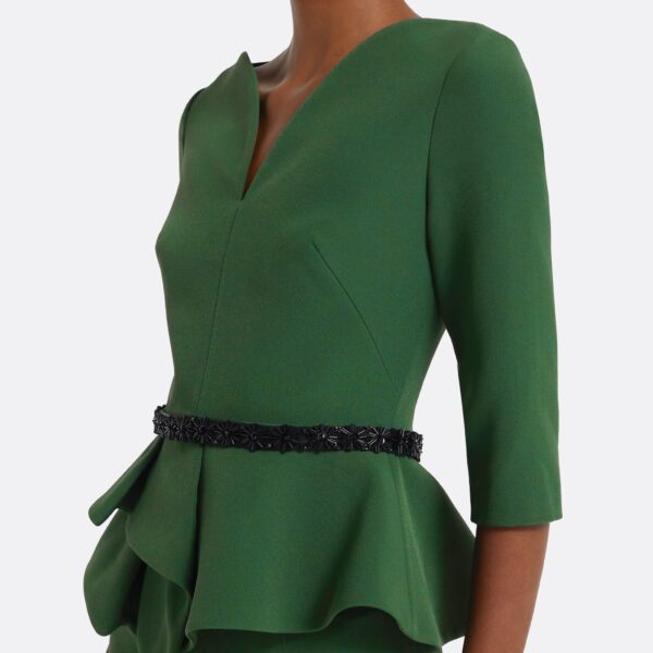 Dion Top in Moss Green with Black Embellishment - Image 4