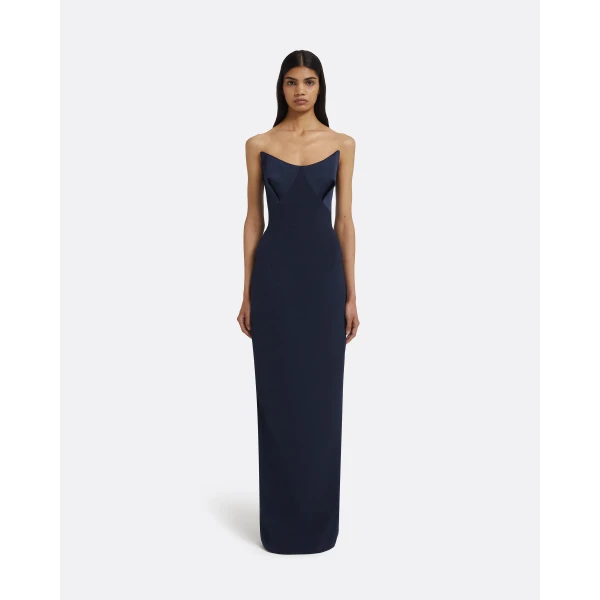 Safiyaa Drew Dress Long in Maritime Blue, view 2