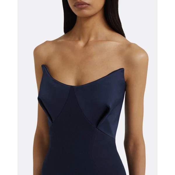 Safiyaa Drew Dress Long in Maritime Blue, view 4