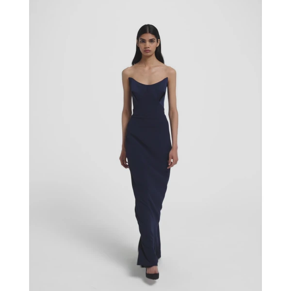 Drew Dress Long in Maritime Blue - Image 6