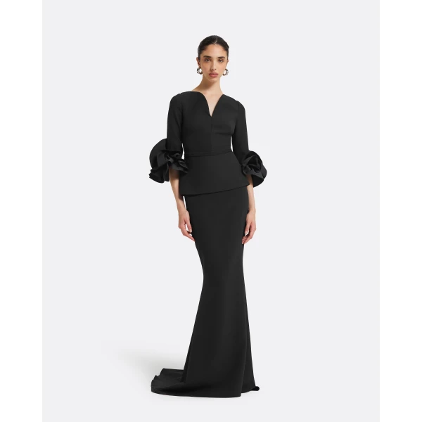 Safiyaa Gayeta Long Skirt in Black, view 6