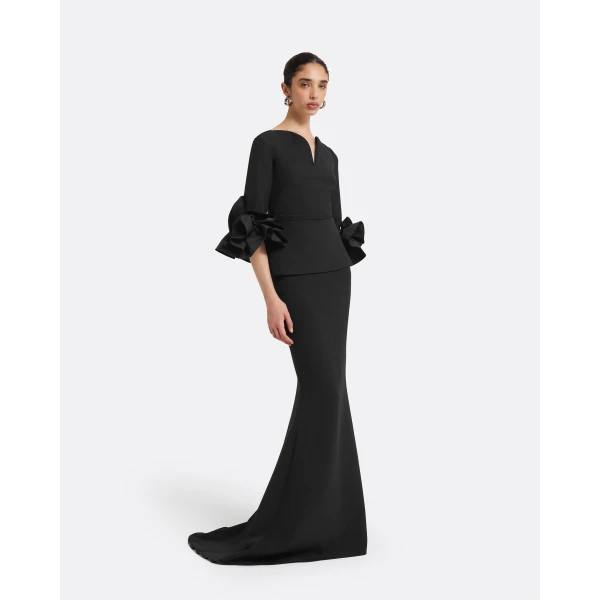 Safiyaa Gayeta Long Skirt in Black, view 7