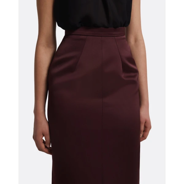 Safiyaa Grainee Skirt in Wine, view 4