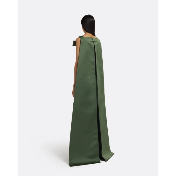 Safiyaa Harley Long Dress in Moss Green, view 3