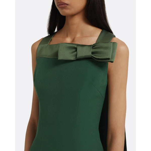 Safiyaa Harley Long Dress in Moss Green, view 4