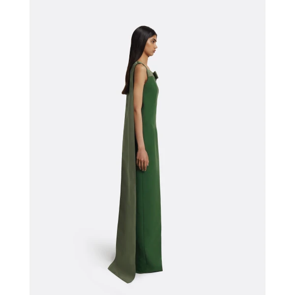 Safiyaa Harley Long Dress in Moss Green, view 5