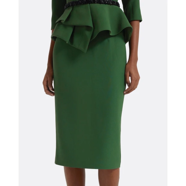 Safiyaa Hokuku Skirt in Moss Green, view 4