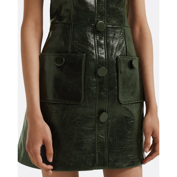 Safiyaa Hunter Mini Dress in Collard Green, view 4