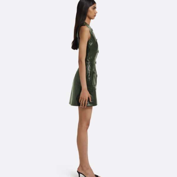 Hunter Mini Dress in Collard Green - Image 5