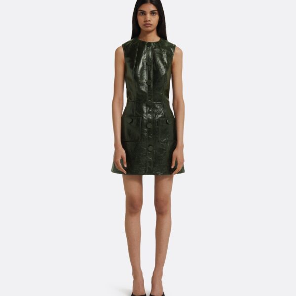 Hunter Mini Dress in Collard Green - Image 6