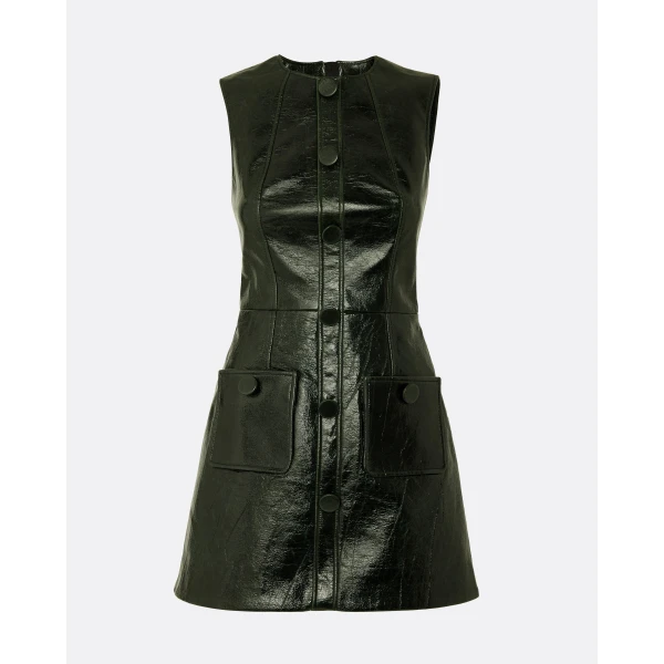 Safiyaa Hunter Mini Dress in Collard Green, view 10