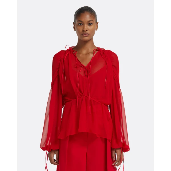 Landon Top in Lacquer Red - Image 2