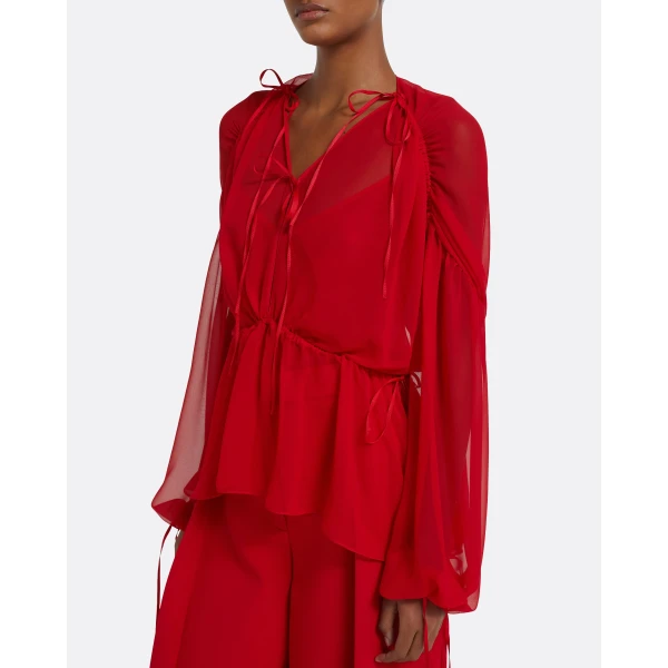 Safiyaa Landon Top in Lacquer Red, view 5